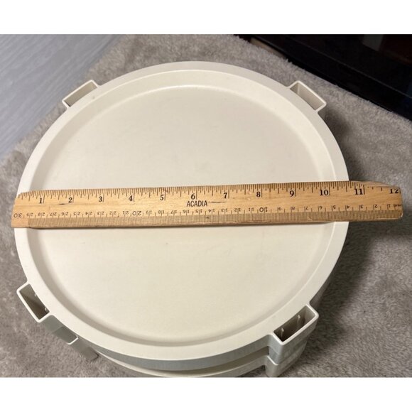 Tupperware Divide-A-Rack Pie Stacker Carrier Tray Almond Vintage - Picture 5 of 6